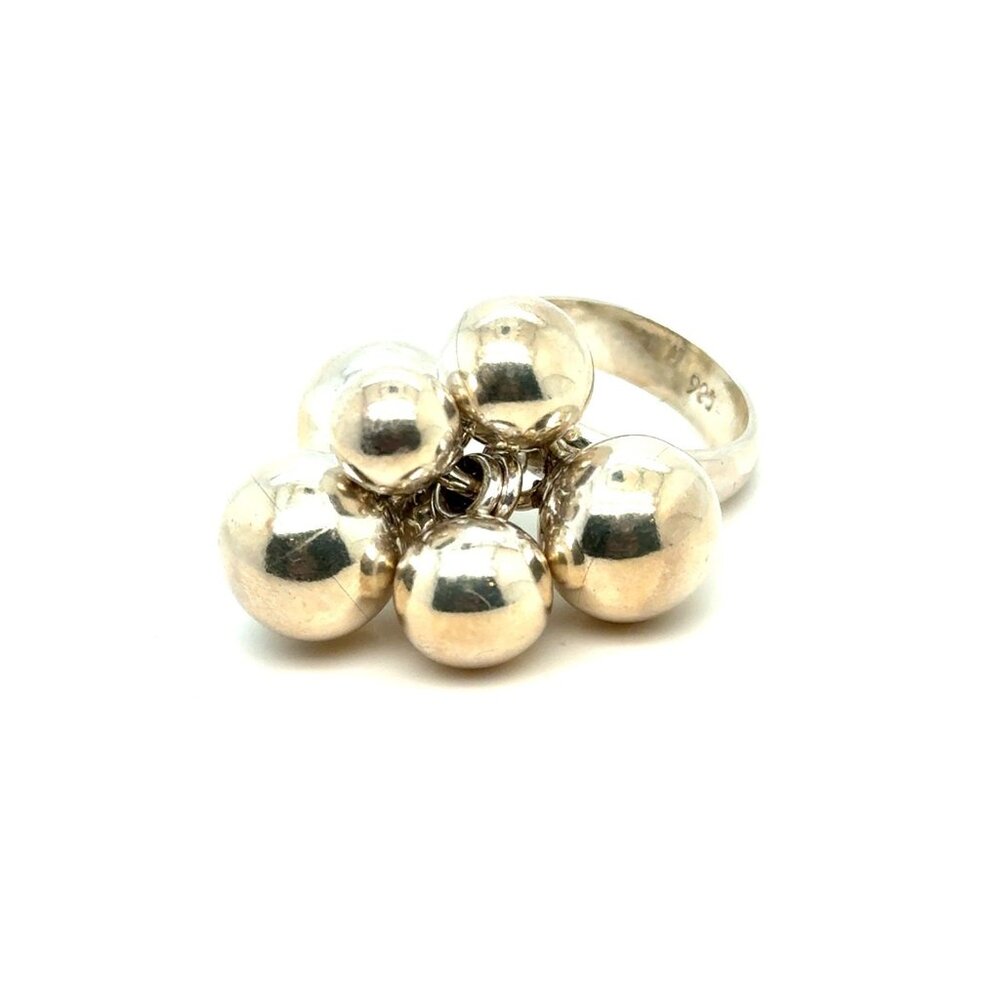 Chunky Silver 925 Beaded Ring